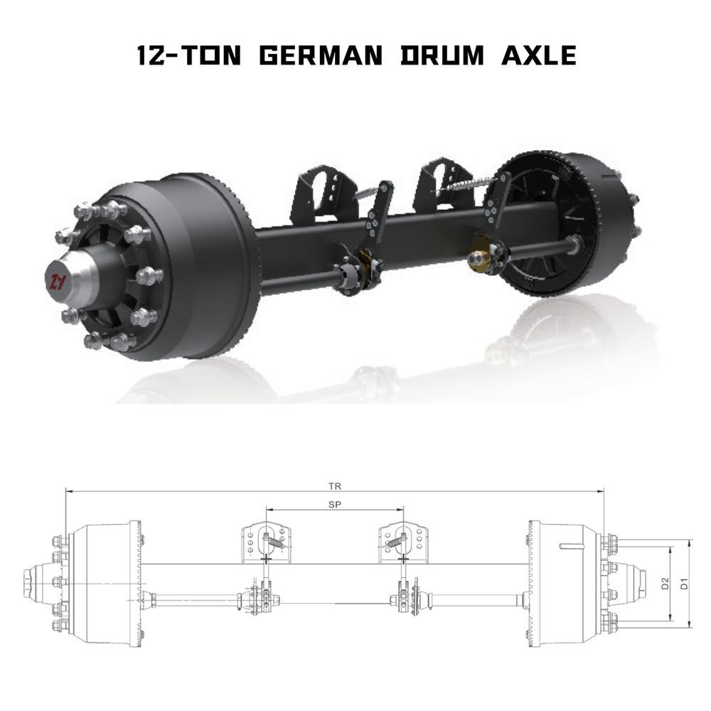12-TON GERMAN DRUM AXLE
