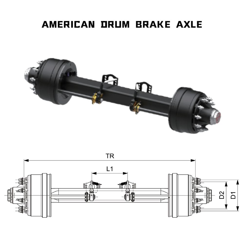 AMERICAN DRUM BRAKE AXLE